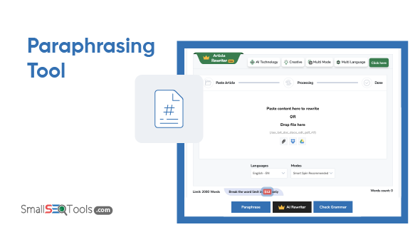 SmallSEOTools Paraphrasing Tool